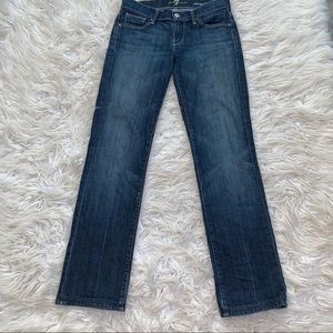 7famk straight leg blue jeans